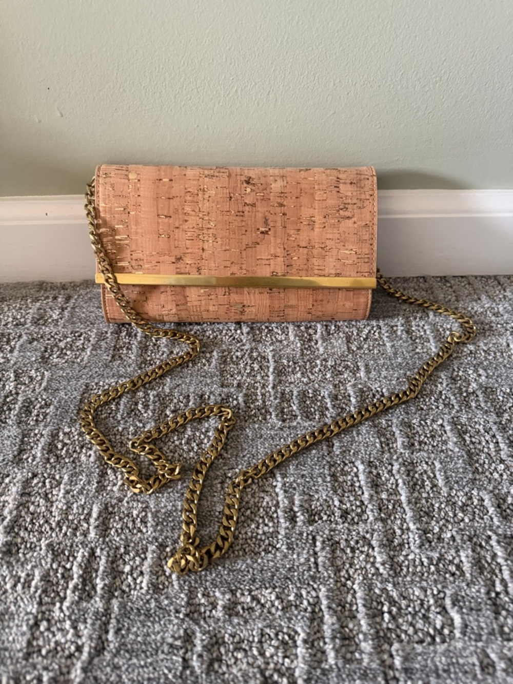 NWT Jcrew Cork Crossbody Bag with Gold Chain